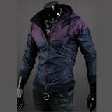 New style fashion mens hooded coats casual active Jacket Color matching men windbreak jackets