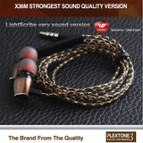 QKZ X36M Enthusiast Bass Ear Headphones Copper Forging 7MM Shocking Antinoise Earphone With Microphone Sound Quality Gold plated
