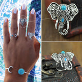 New Bohemia Vintage Tibetan Silver Plated Boho Rings Unique Design Elephant Ring