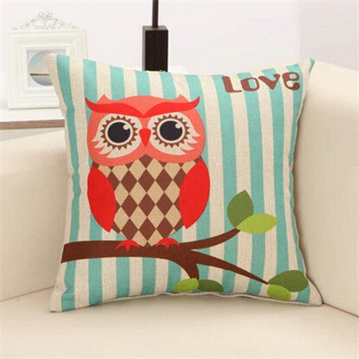 Lovely Owls Cushion Without Inner Polyester Home Decor Sofa Car Seat Decorative Throw Pillow Hot Sale Housse