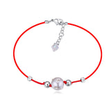 Real Austrian Crystal jewelry thin red thread string rope Charm Bracelets for women Fashion New sale Top Hot summer style