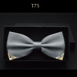 Red bow tie for men wedding black butterfly ties mens business and party gold yellow navy blue man bowtie metal angle decoration