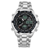 Hot Luxury Brand Men's Sports Quartz Watch Waterproof LCD Analog Digital Watch Full Steel Military WristWatch