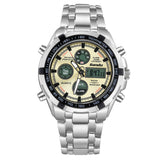 Hot Luxury Brand Men's Sports Quartz Watch Waterproof LCD Analog Digital Watch Full Steel Military WristWatch