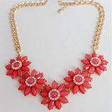 Resin Chrysanthemum Statement Necklace Women Chain Necklaces & Pendants Summer Style Punk Jewelry For Gift Party