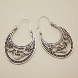 Retro Antique Tibet Silver Vine Hollow Filigree Vintage Earrings For Women Girls
