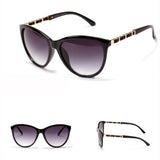 Retro Womens UV 400 Sunglasses Plastic Frame Metal Legs Celebrity Eyewear