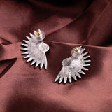 Retro Brincos Punk Style Imitation Diamond Jewelry Fan-Shapped Vintage Earrings for Women