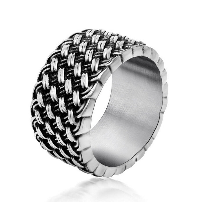 Retro Cool Weaved Rings For Men Famous Brand Wedding Jewelry Fashion Stainless Steel Mens Rings Man Ring Anel