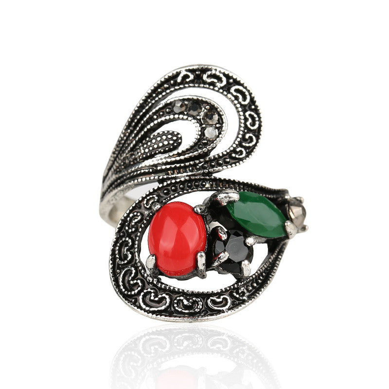Retro Ring Fashion Classical Ancient Roman Bohemian Style Statement Exaggerated Wedding Rings For Women
