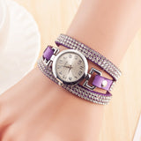 Rhinestones Bracelet Watches Fashion Dress Quartz Watch Women Leather Watch Relogio Feminino Montre Femme