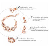 Rose Gold Plated Circles Bracelet & Bangles Rhinestones Paved Round Bracelets For Women Brand Fashion Jewelry
