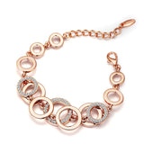 Rose Gold Plated Circles Bracelet & Bangles Rhinestones Paved Round Bracelets For Women Brand Fashion Jewelry