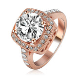 Rose Gold /Silver Plated SWA Element Austrian Crystal Engagement Rings