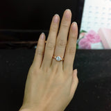 Double Fair Round Cut Cubic Zircon Engagement Rings Silver/Rose Gold Plated CZ Stone Wedding Jewelry For Man & Women Anel 