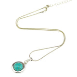 Round Tyle Necklaces & Pendants Vintage Silver Color Turquoise Pendant Necklace Women Choker Collares Summer Jewelry