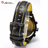 SHARK Sport Watch Date Day Honeycomb Steel Dial Genuine Leather Strap Relogio Masculino Men Quartz Mens Wristwatch Gift