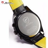 SHARK Sport Watch Date Day Honeycomb Steel Dial Genuine Leather Strap Relogio Masculino Men Quartz Mens Wristwatch Gift