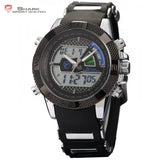 SHARK Sport Watch Relogio LCD Auto Date Alarm Silicone Strap Chronograph Dual Time Men Quartz Outdoor Digital Wristwatch