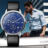 SINOBI Rose Gold Blue Watches Men Fashion Dress Woman's Quartz Watch Unique Design Leather Wristwatch for Male