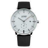 SKMEI New Style Genuine Leather Band Analog Display Date Men's Quartz Watch Casual Watch Men Wristwatches relogio masculino