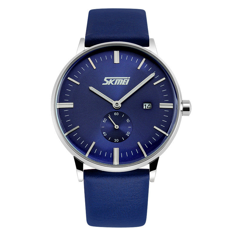SKMEI New Style Genuine Leather Band Analog Display Date Men's Quartz Watch Casual Watch Men Wristwatches relogio masculino