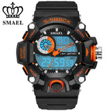 SMAEL Analog LED Digit Sport Watches Men 50M Waterproof S Shock Dual Time Casual Watches Military relogio masculino Gift