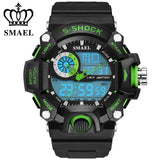 SMAEL Analog LED Digit Sport Watches Men 50M Waterproof S Shock Dual Time Casual Watches Military relogio masculino Gift