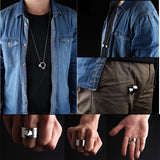Self-defense Ring Shocker Product Survival Ring Tool Pocket Women Self Defense Ring Stainless Steel Spike + Chaining