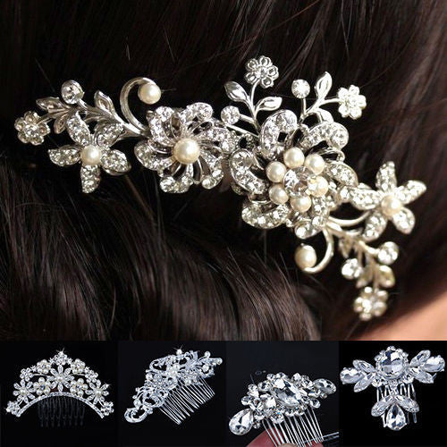 Pearl inserted comb wedding manual headdress lady's high-grade hair combs the butterfly hairpin of bride