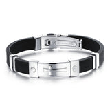 Silicone bracelet men cross bracelet vintage jewelry friendship bracelets bangles stainless steel black bracelet