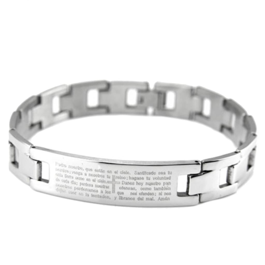 Silver & Black Color Bracelet Titanium Steel Cross Bible Bracelets & Bangles Friendship Bracelets Men Jewelry