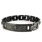 Silver & Black Color Bracelet Titanium Steel Cross Bible Bracelets & Bangles Friendship Bracelets Men Jewelry