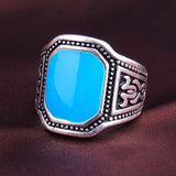 Silver Fashion Enamel Men Jewelry Big Size Black Finger Ring for Men
