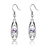 Silver Plated Earrings Water Drop Fine Jewelry Fashion Earrings for Women Crystal Luxury Earrings