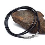 Simple black braided flax wax rope necklace Korean men's fashion men's necklace