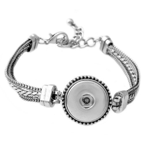 Simple Design chain snap button charm Bracelet fit 18mm button