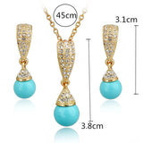 Simulated Pearl Jewelry Set For Women Gold Plated Jewellery Set 2016 Fashion Bridal Necklace Earrings Set Wedding 