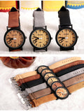 Simulation Wooden Watch Quartz Men Watches Casual Wooden Color Leather Strap Watch Wood Male Wristwatch Relogio Masculino