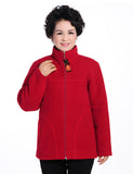 Size L-5XL 2015 Spring Autumn New Fashion Casual Middle-age Women Coat Slim Solid Slim Fleece Fur Thick Warm Turtleneck Jacket