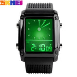 Skmei Fashion Men Sports Watches Dual Time Digital Quartz 30m Waterproof LED Colorful backlight Casual Dress Wrist watch