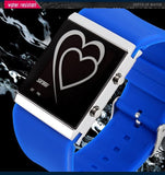 Skmei Ladies Digital Watch Fashion Casual Watches Relogio Masculino Blue LED Silicone Jelly Wristwatches Women Dress Watches