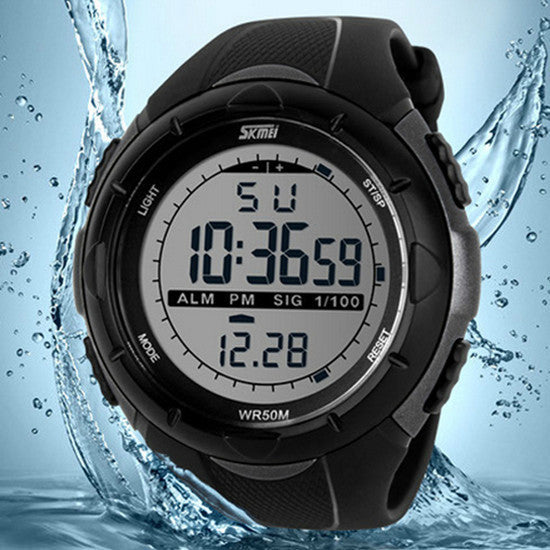 Sports Military Watches LED Digital Man Brand Watch, 5ATM Dive Swim Dress Fashion Outdoor Men Boys Wristwatches