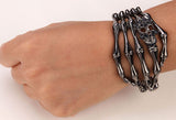 Skull skeleton hand bone bracelet bangle biker gothic halloween jewelry gifts for women