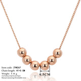 Small Bead Ball 18K Rose Gold Plated Pendant Necklace Jewelry CZ Crystal Wholesale Wedding Gift For Women Top Quality 