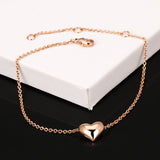 Small Heart Simple OL Style Smooth Rose Gold Plated Bracelet Jewelry Wedding Party Love Gift Wholesale Top Quality 