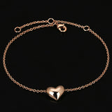 Small Heart Simple OL Style Smooth Rose Gold Plated Bracelet Jewelry Wedding Party Love Gift Wholesale Top Quality 