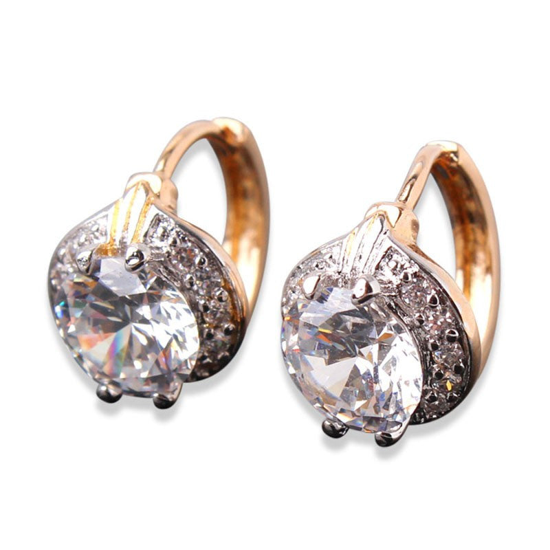Smart Chic White Zircon Earring 18k Gold Platinum Plated Lady Small Huggie Hoops Earrings for Women Jewelry Brinco Earrings