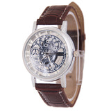 Splendid Design Hollow big dial watches men fashion casual business quartz watches clock sport watches leather wrist watch