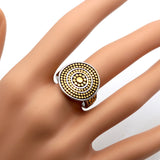 Spring 18K Gold Plated Titanium Steel Round Circular Dotted Ring Free Shipping Brand Luxury Rings For Women Fashion Jewelry